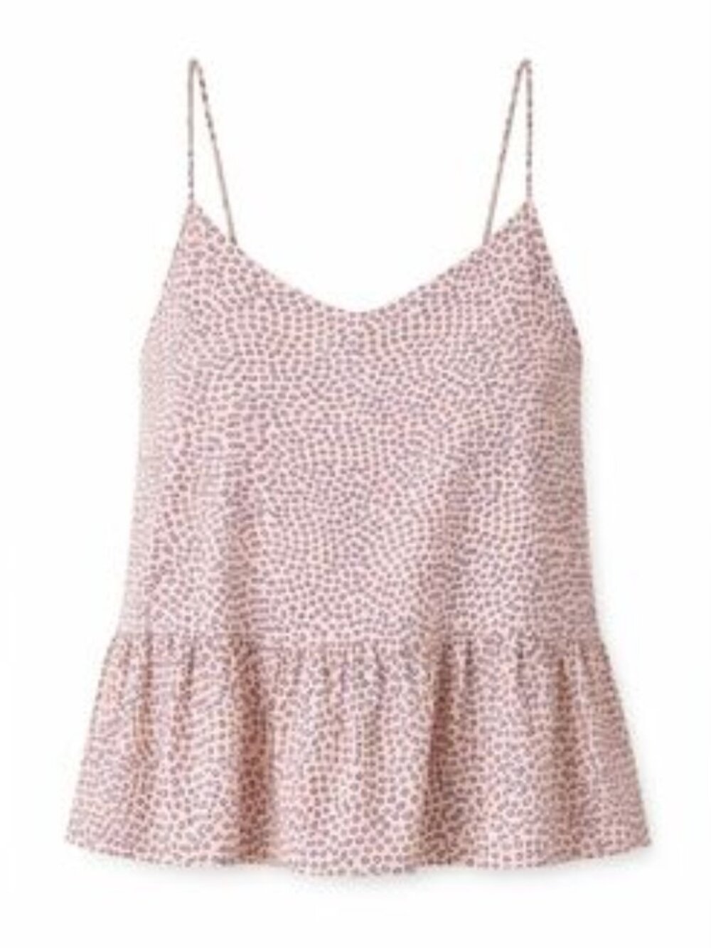 LOFT Pink Dot Peplum Tank XS